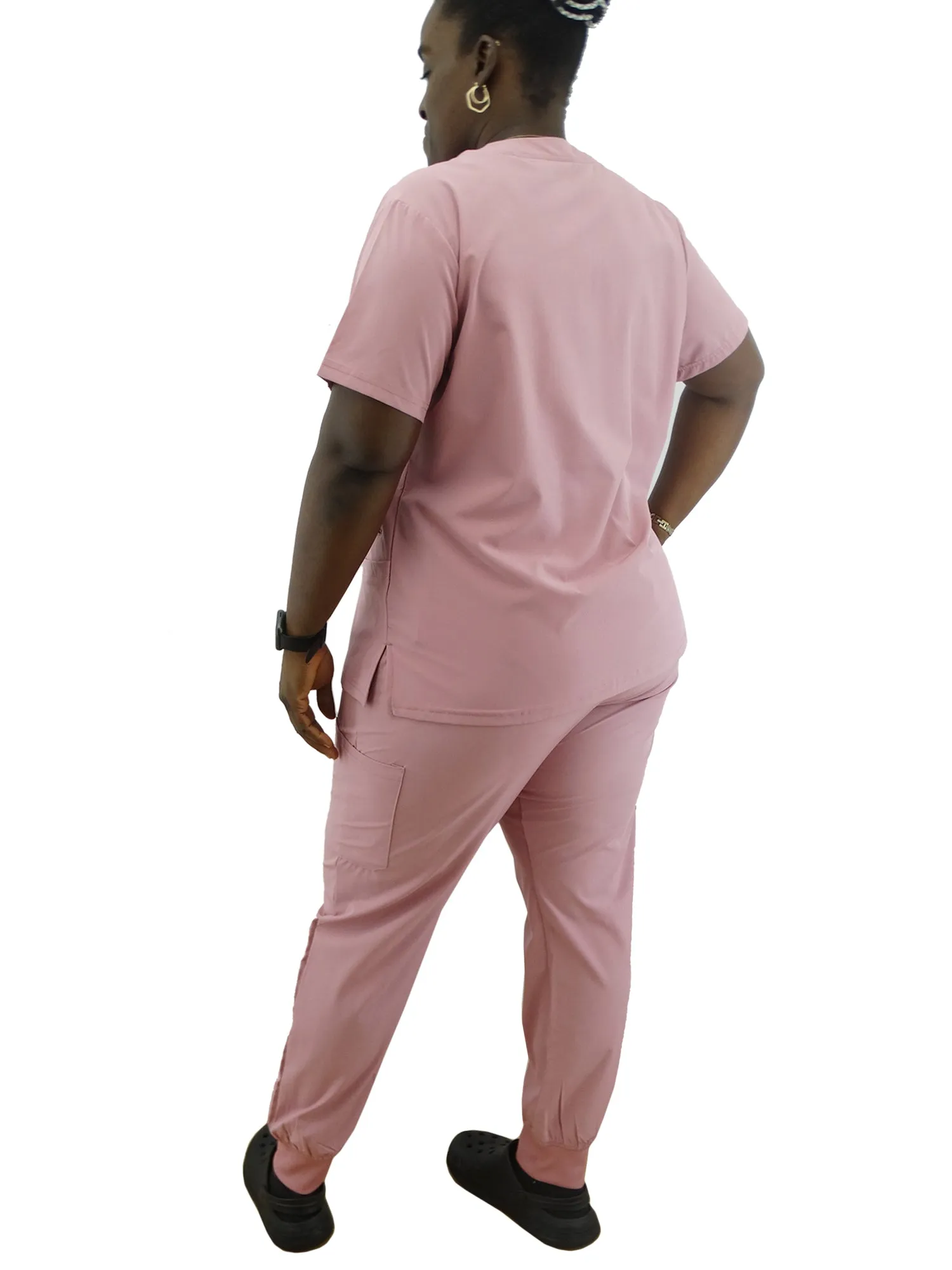 1384DUSTYPINK, Scrubaid, 2pc Jogger Pants Scrub Set- Dusty Pink (S-2XL)