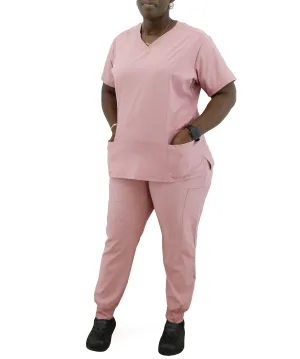 1384DUSTYPINK, Scrubaid, 2pc Jogger Pants Scrub Set- Dusty Pink (S-2XL)