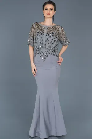 16949 Grey Sequined Sequined Mermaid Dress