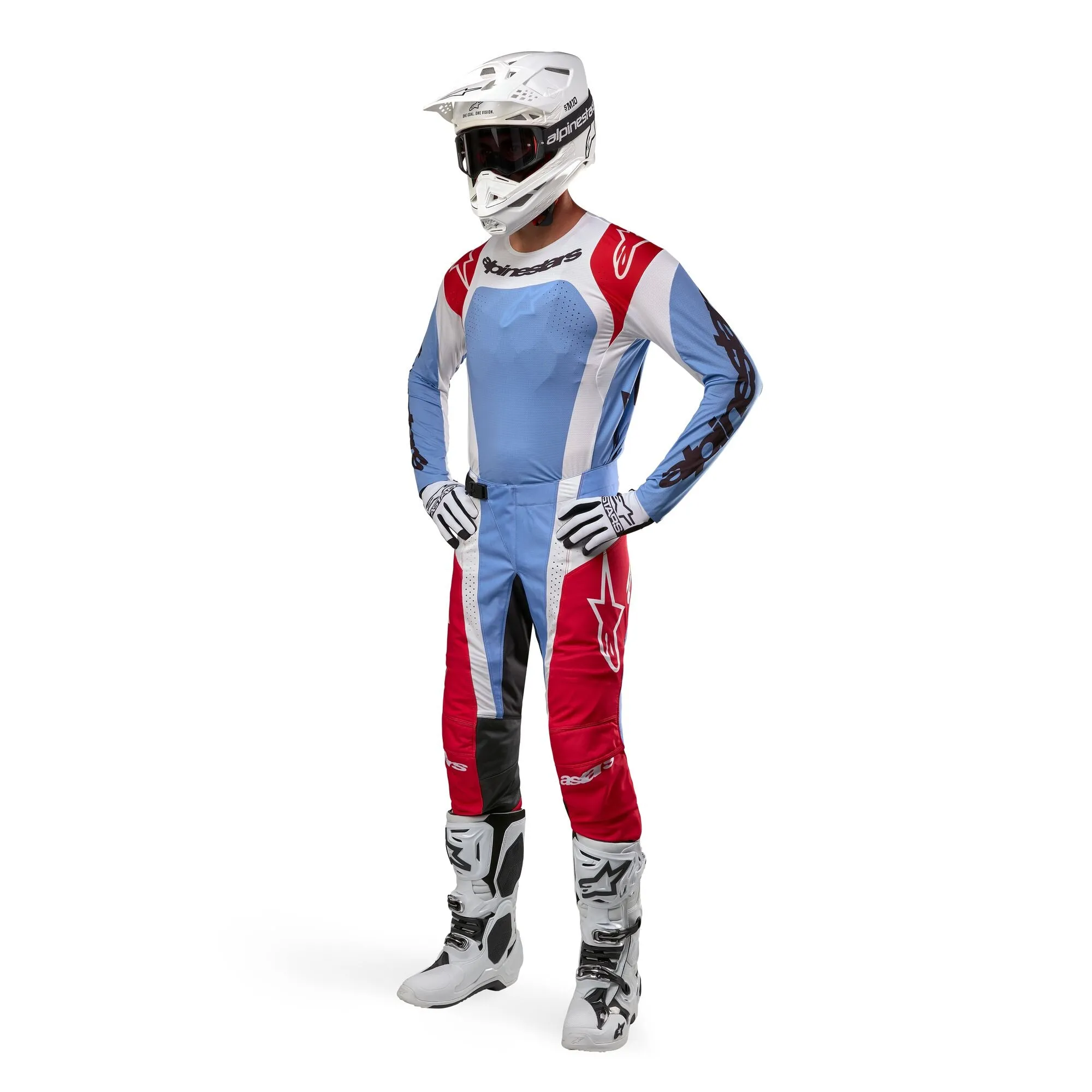 Alpinestars Techstar Ocuri Light Blue Mars Red White Combo