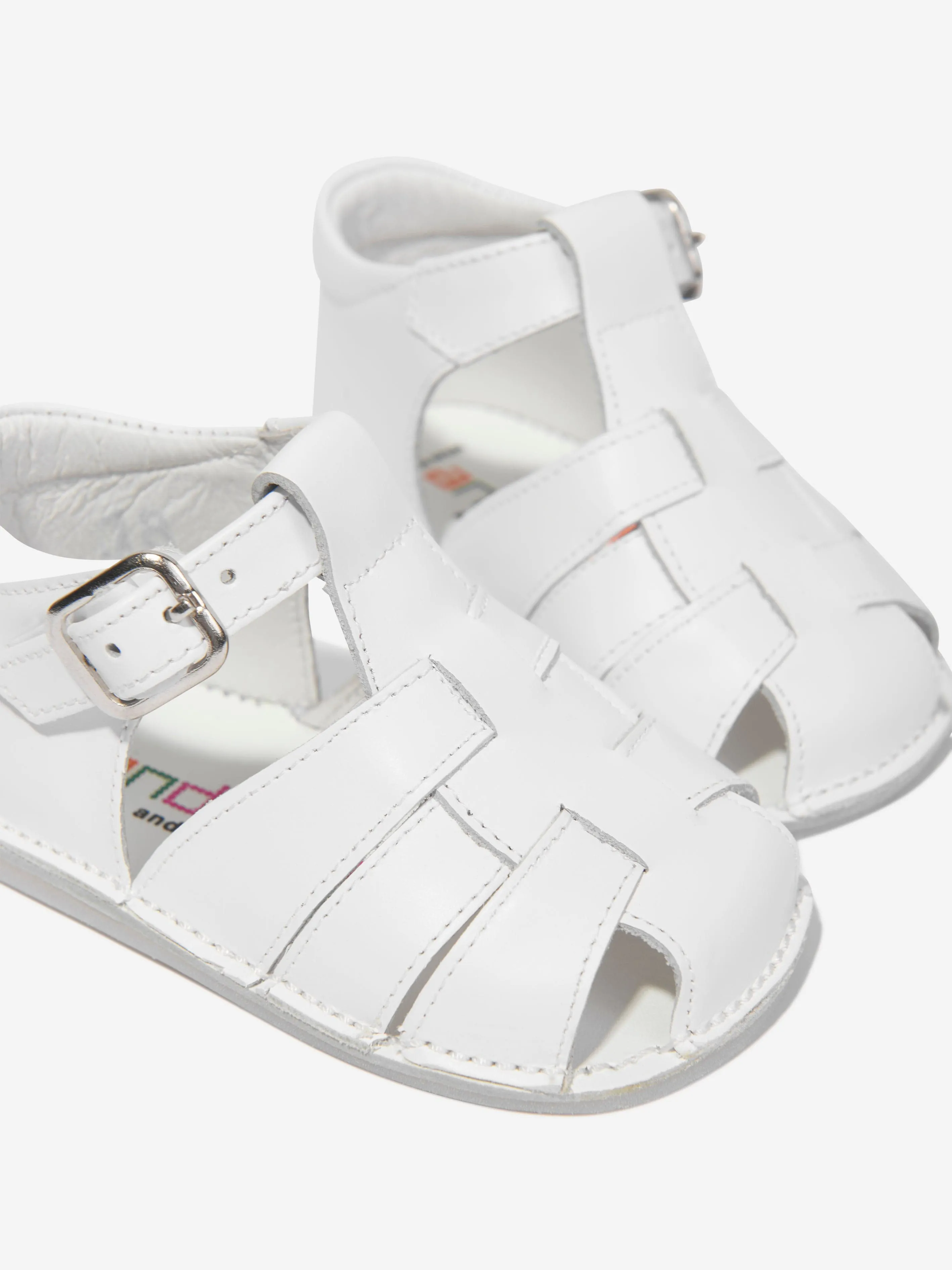 Andanines Baby Boys Leather Sandals in White