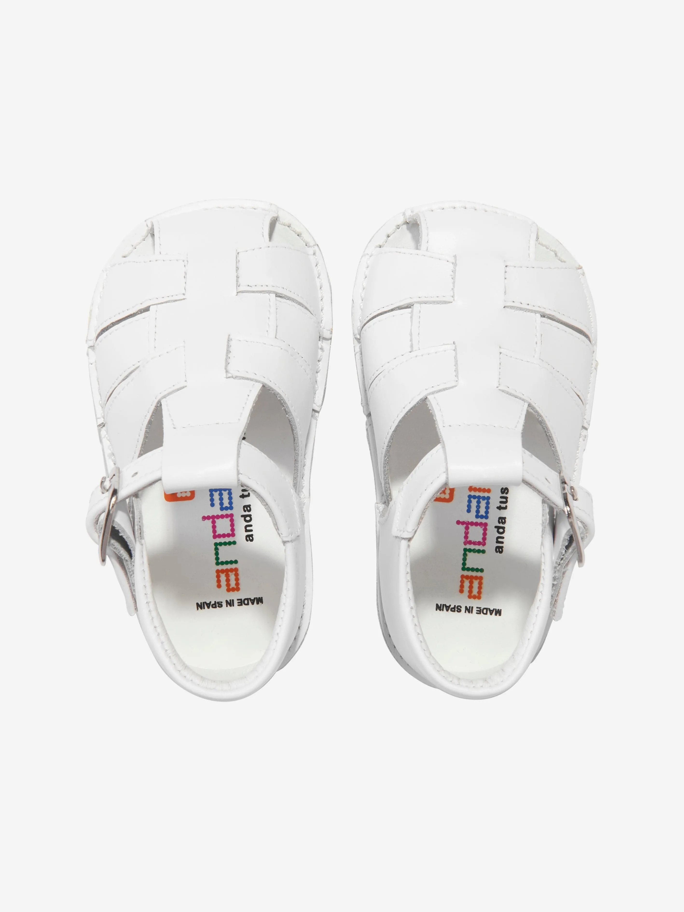 Andanines Baby Boys Leather Sandals in White