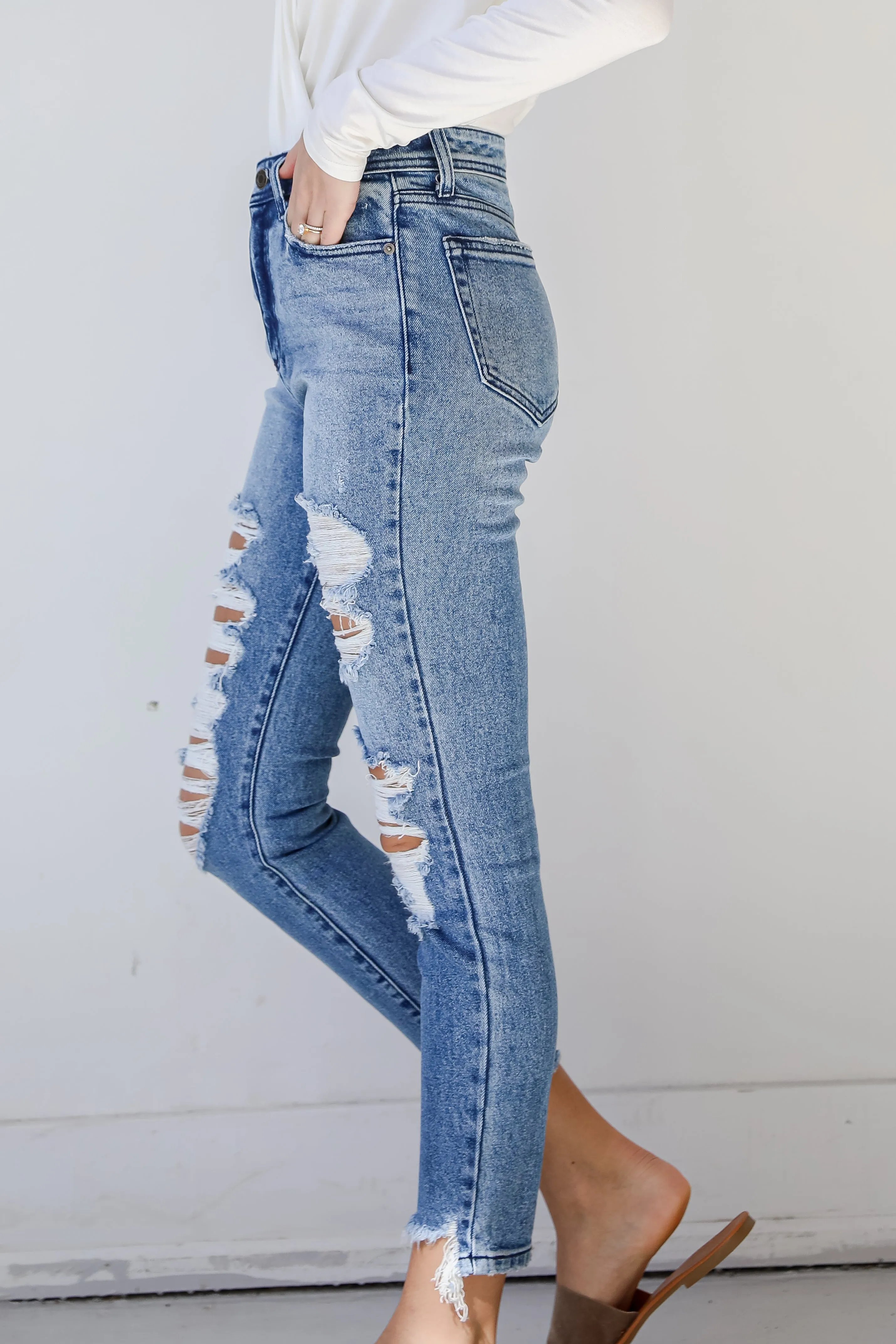 Aurora Distressed Mom Jeans