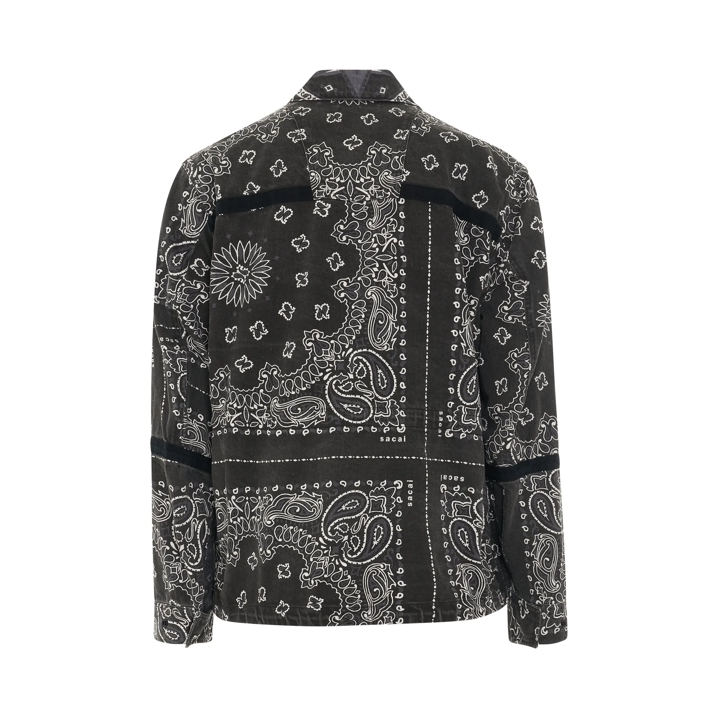 Bandana Print Jacket in Black