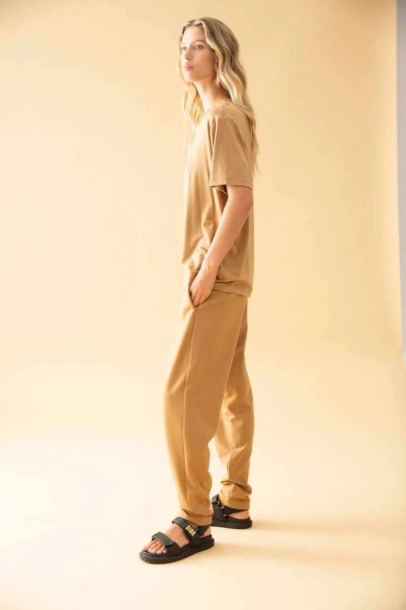 Base Pant in Caramel F095 1655 by Mela Purdie