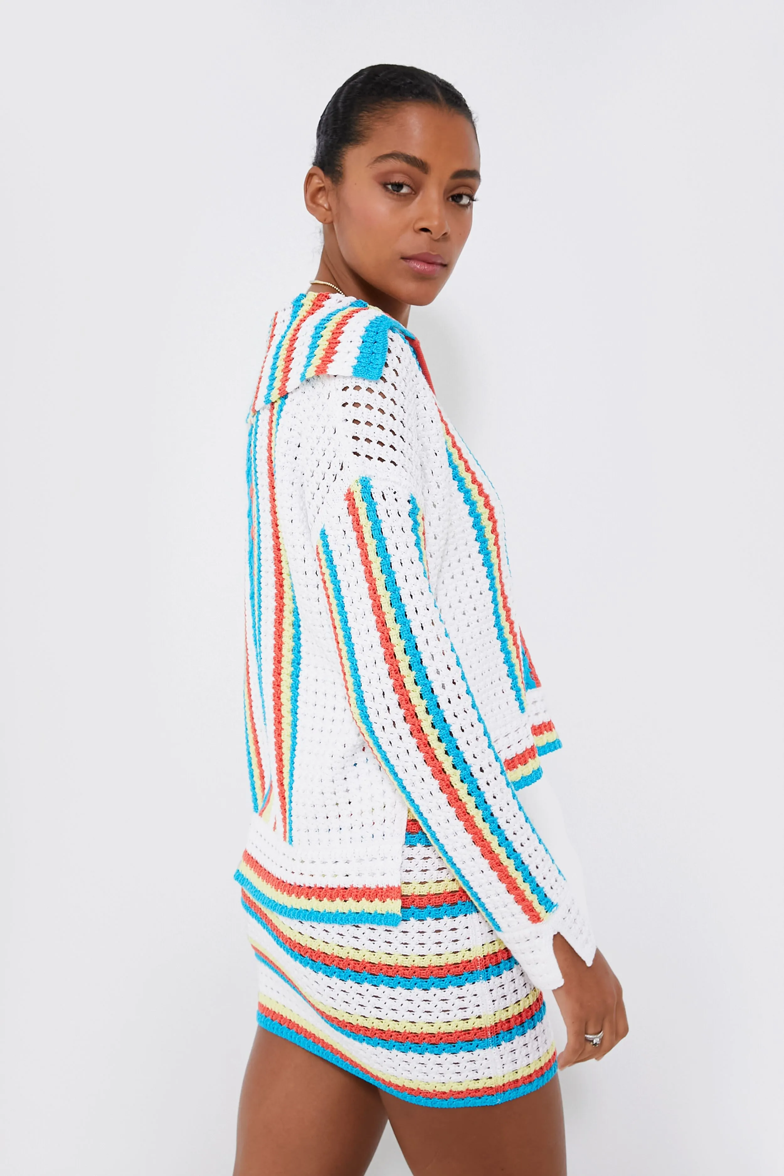 Crochet Vertical Stripe Lola Pullover