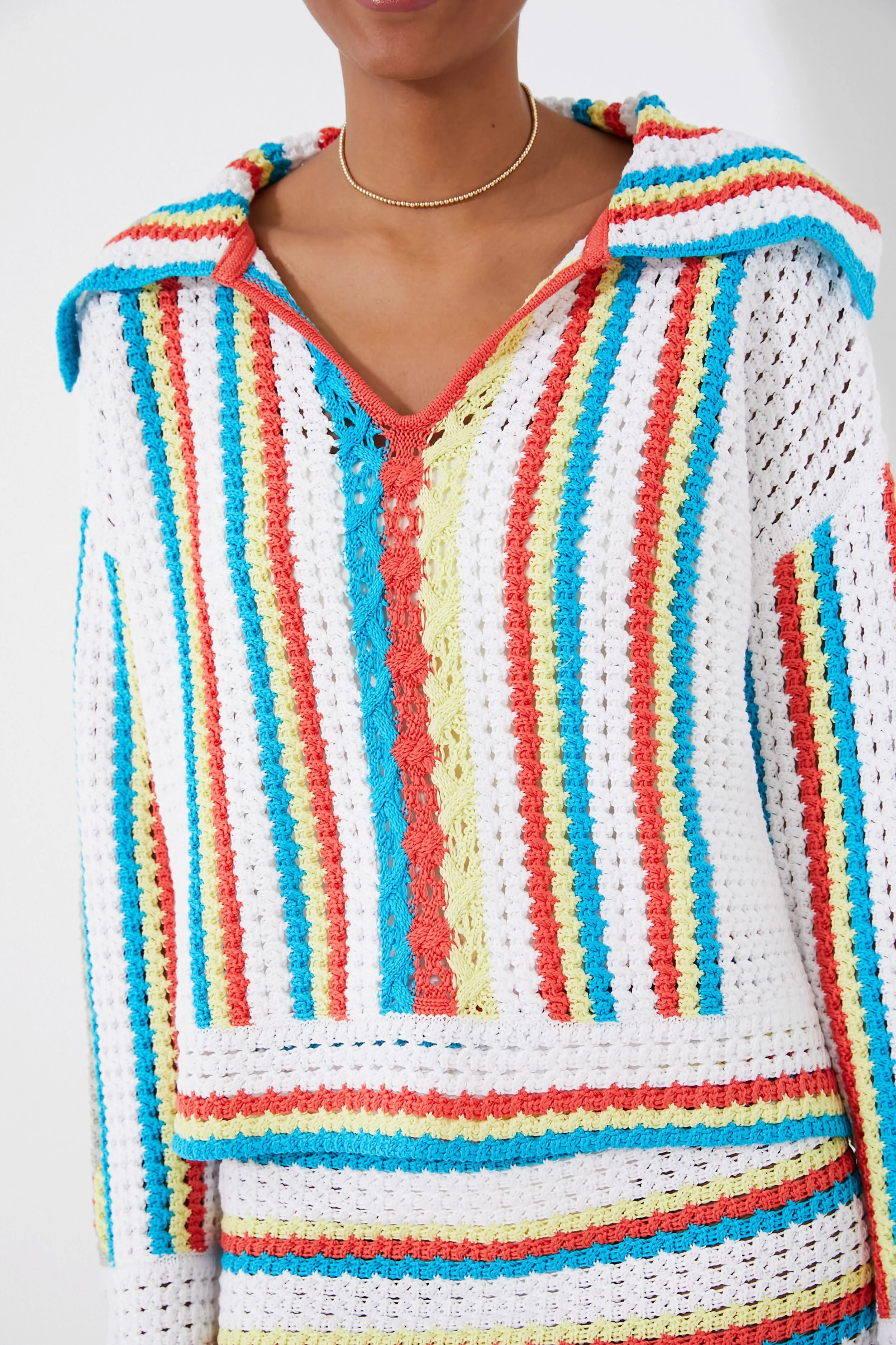 Crochet Vertical Stripe Lola Pullover