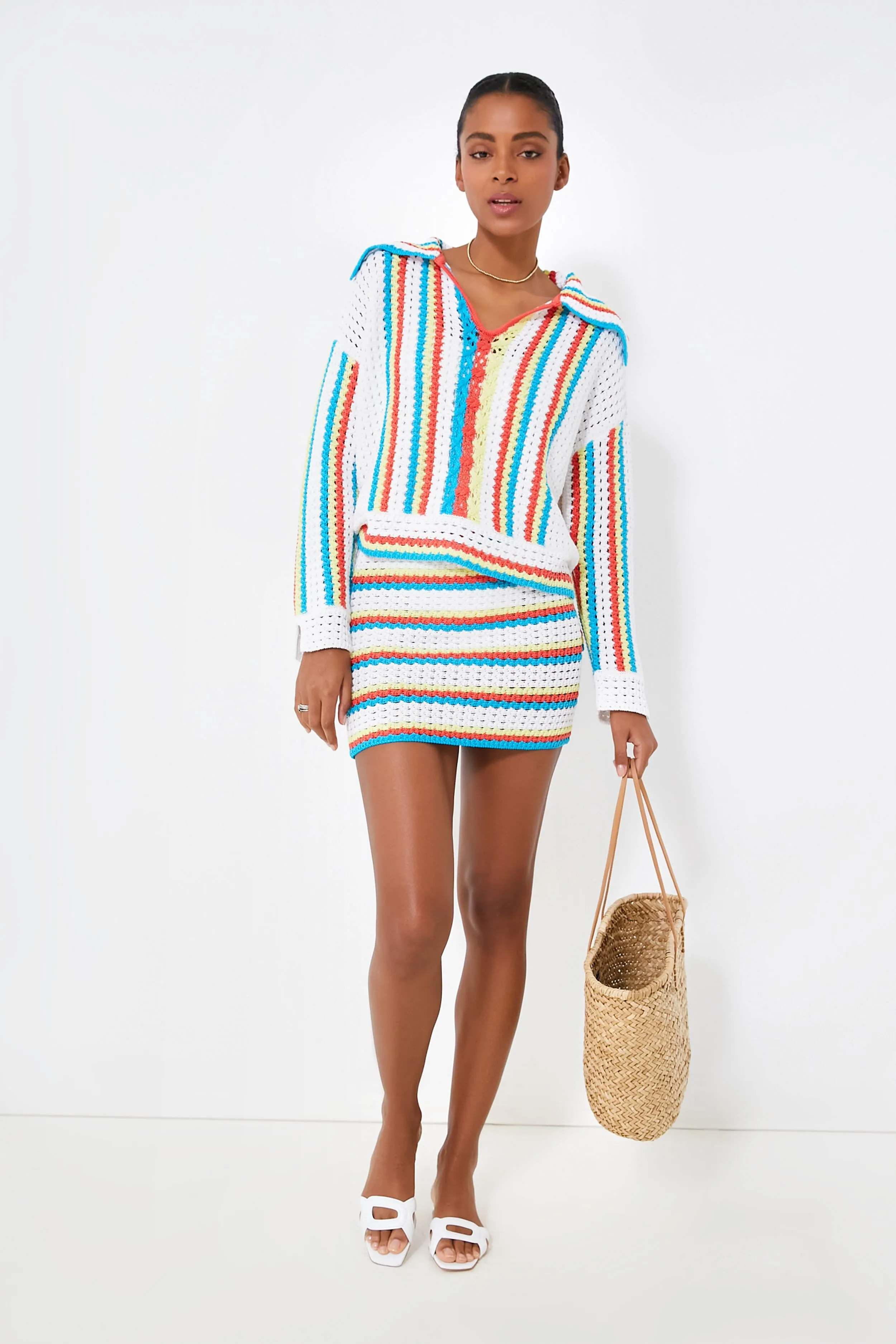 Crochet Vertical Stripe Lola Pullover