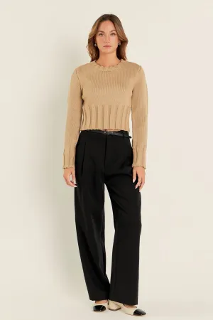 English Factory - Open Back Cropped Sweater