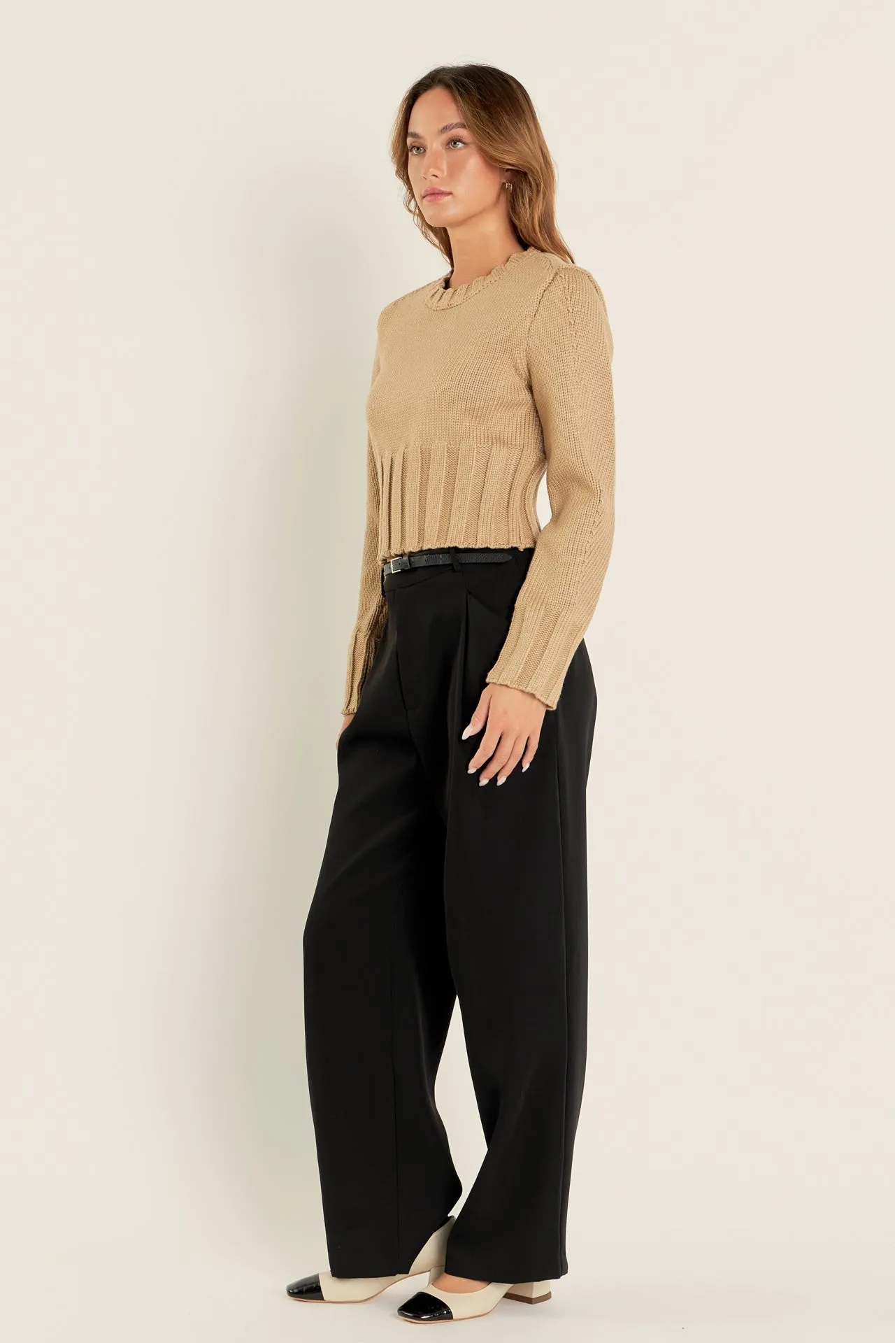 English Factory - Open Back Cropped Sweater