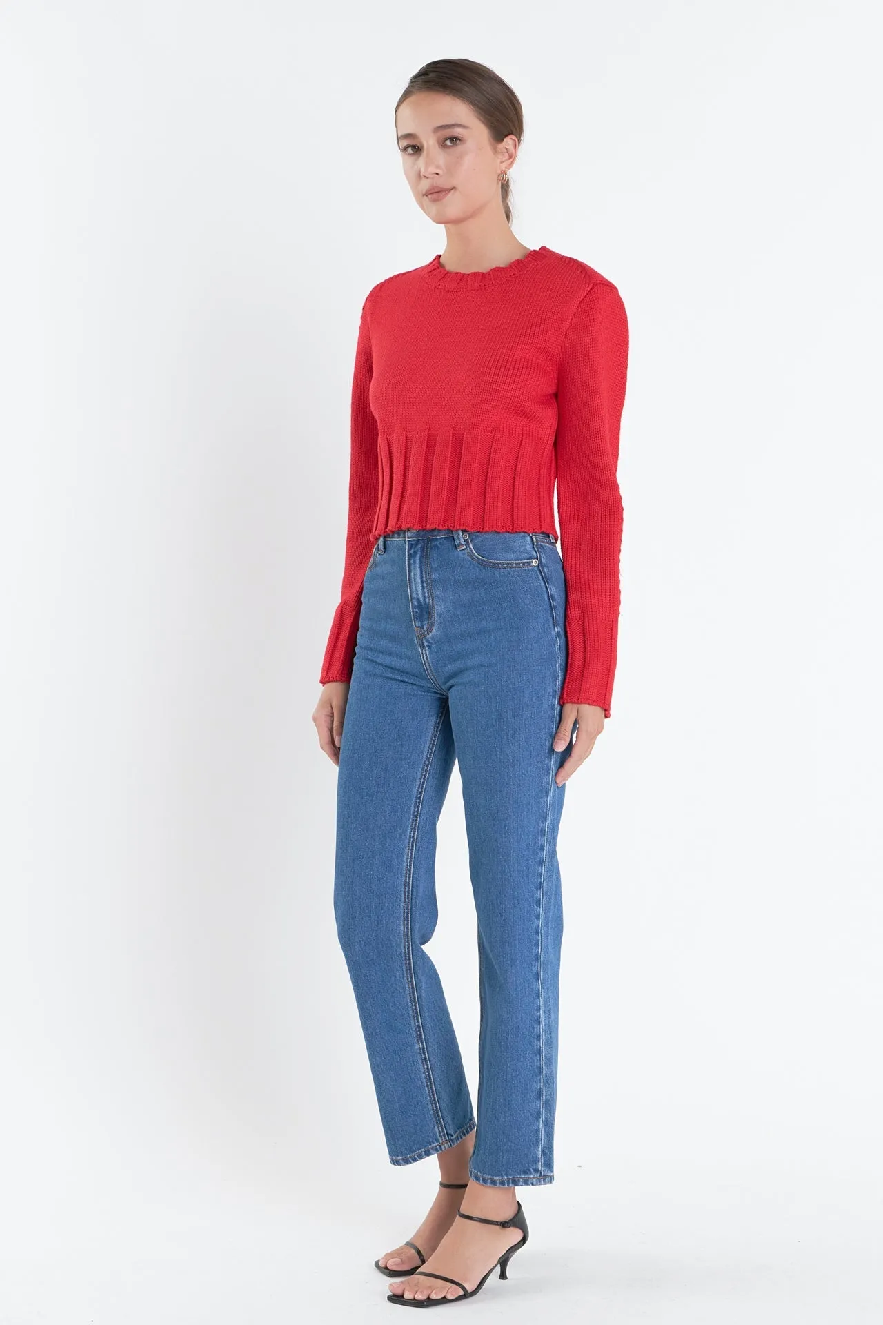 English Factory - Open Back Cropped Sweater