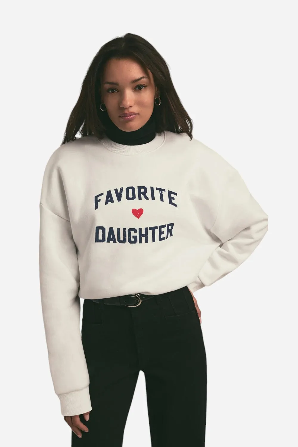 Favorite Daughter Heart Logo Sweatshirt White