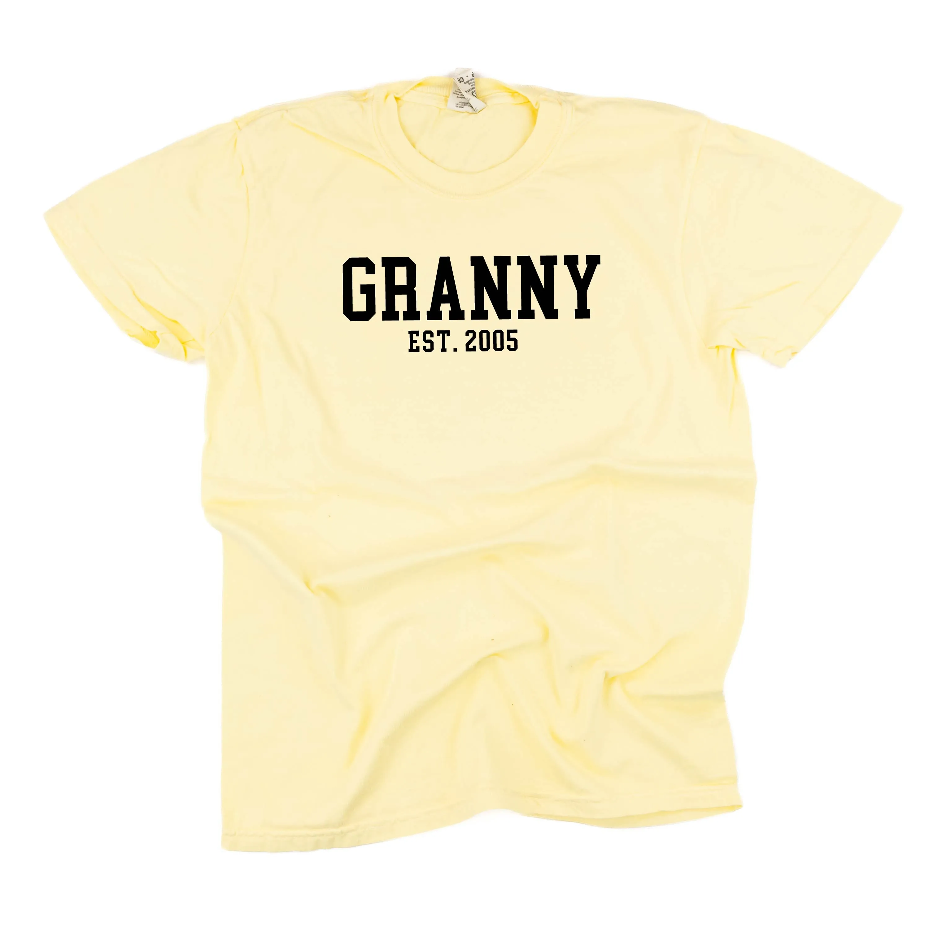 Granny - EST. (Select Your Year) - SHORT SLEEVE COMFORT COLORS TEE