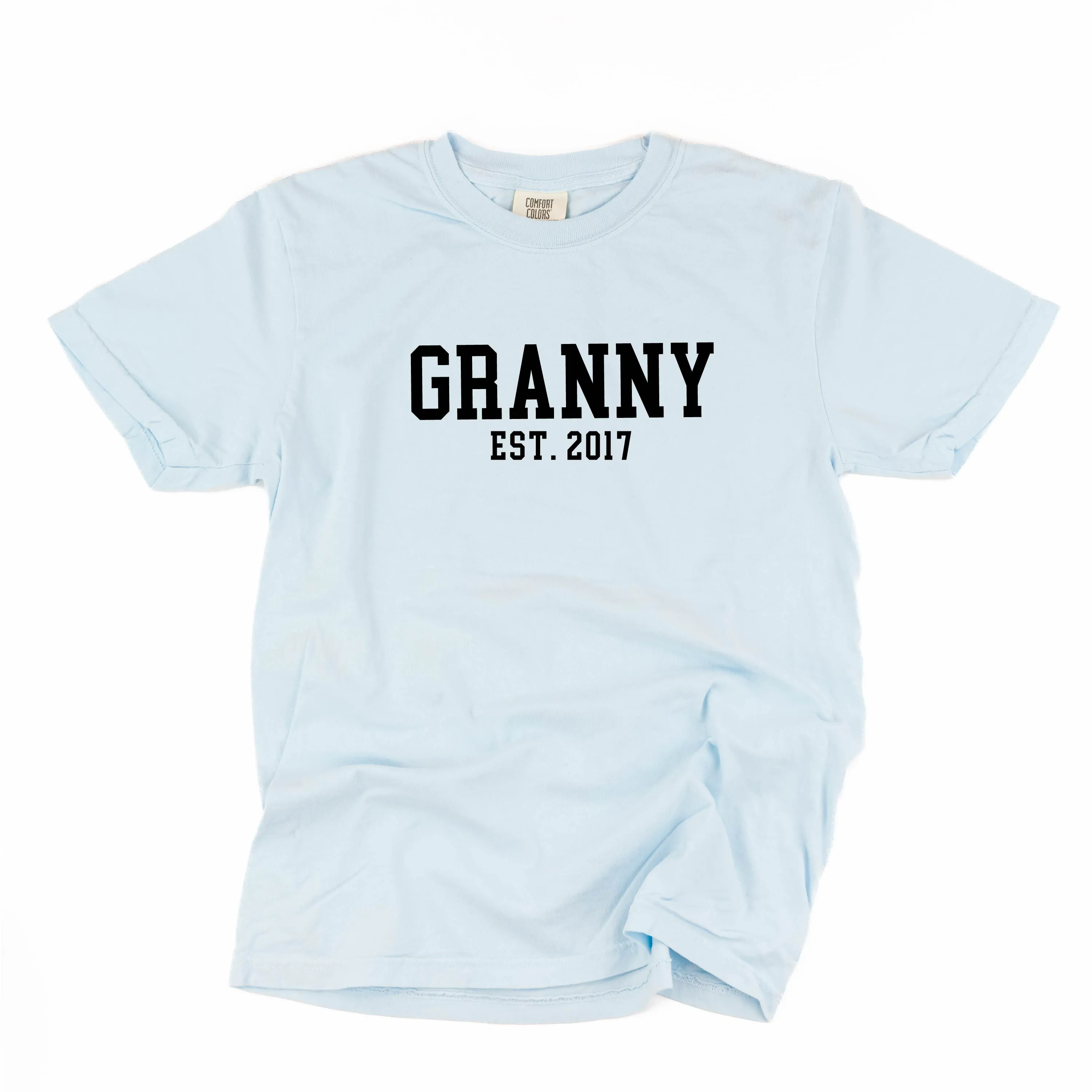 Granny - EST. (Select Your Year) - SHORT SLEEVE COMFORT COLORS TEE