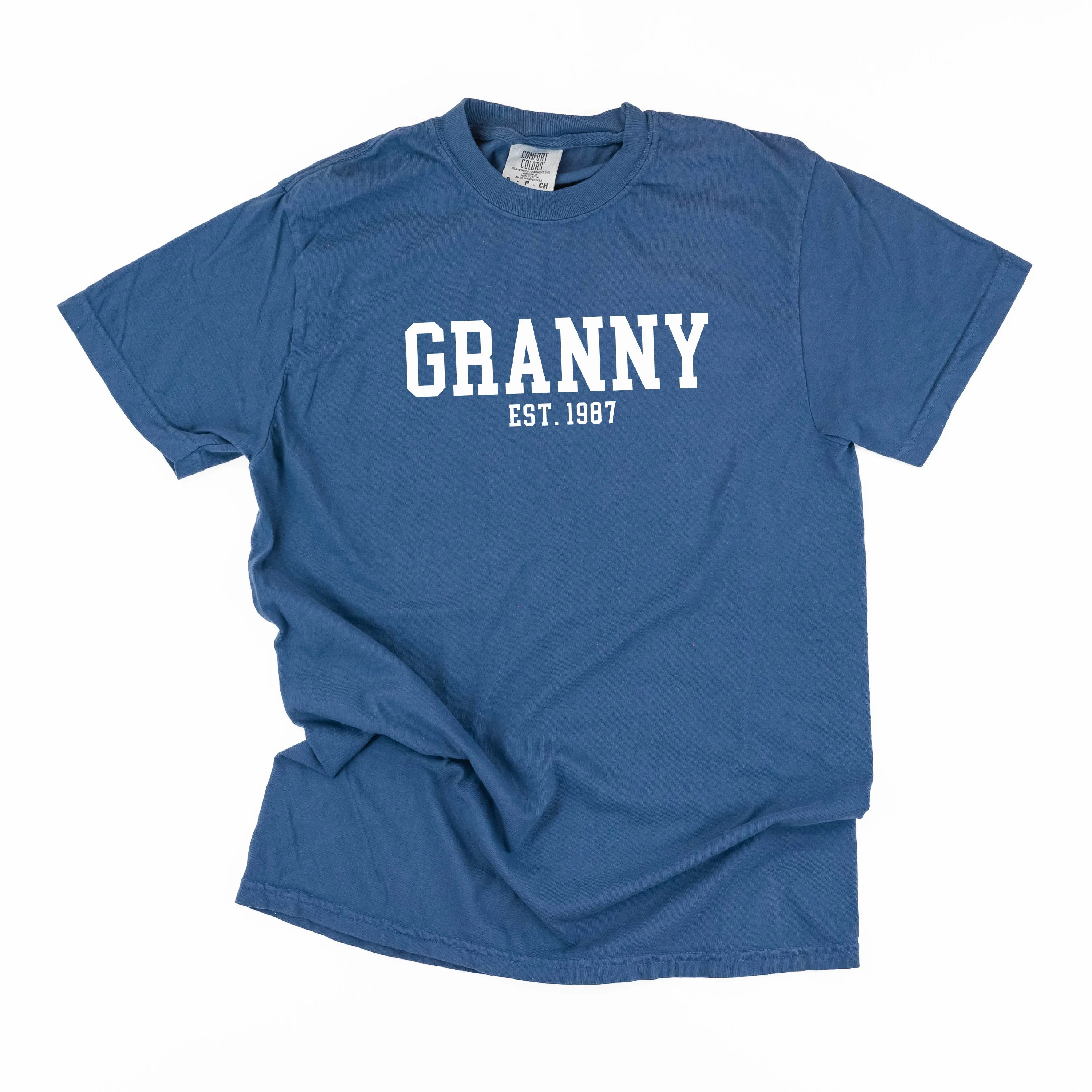 Granny - EST. (Select Your Year) - SHORT SLEEVE COMFORT COLORS TEE