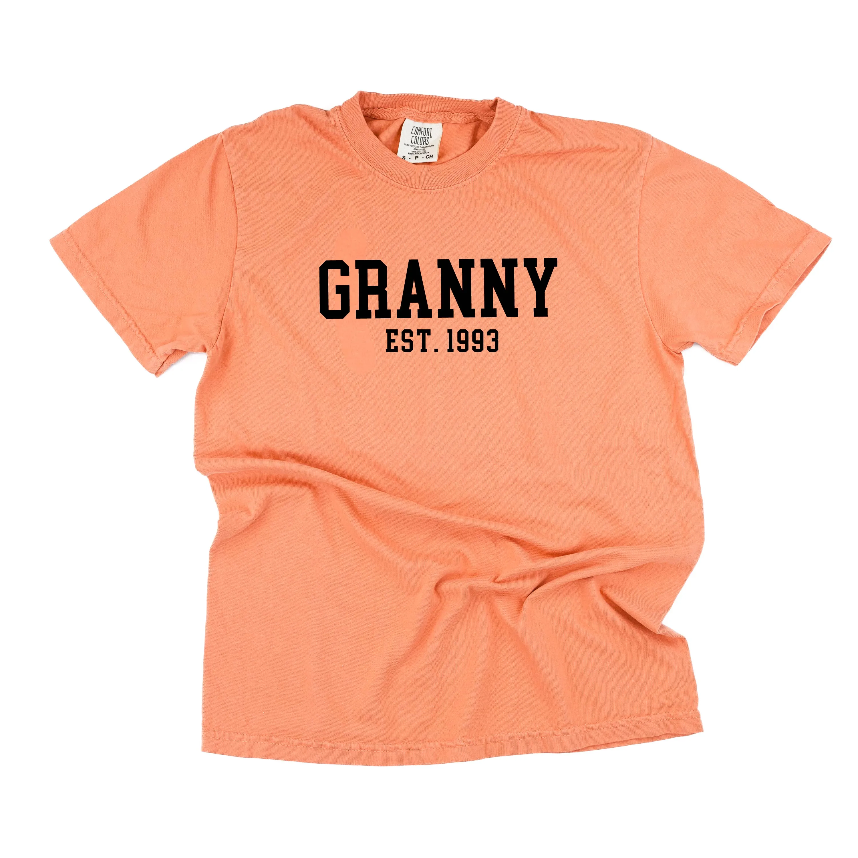 Granny - EST. (Select Your Year) - SHORT SLEEVE COMFORT COLORS TEE