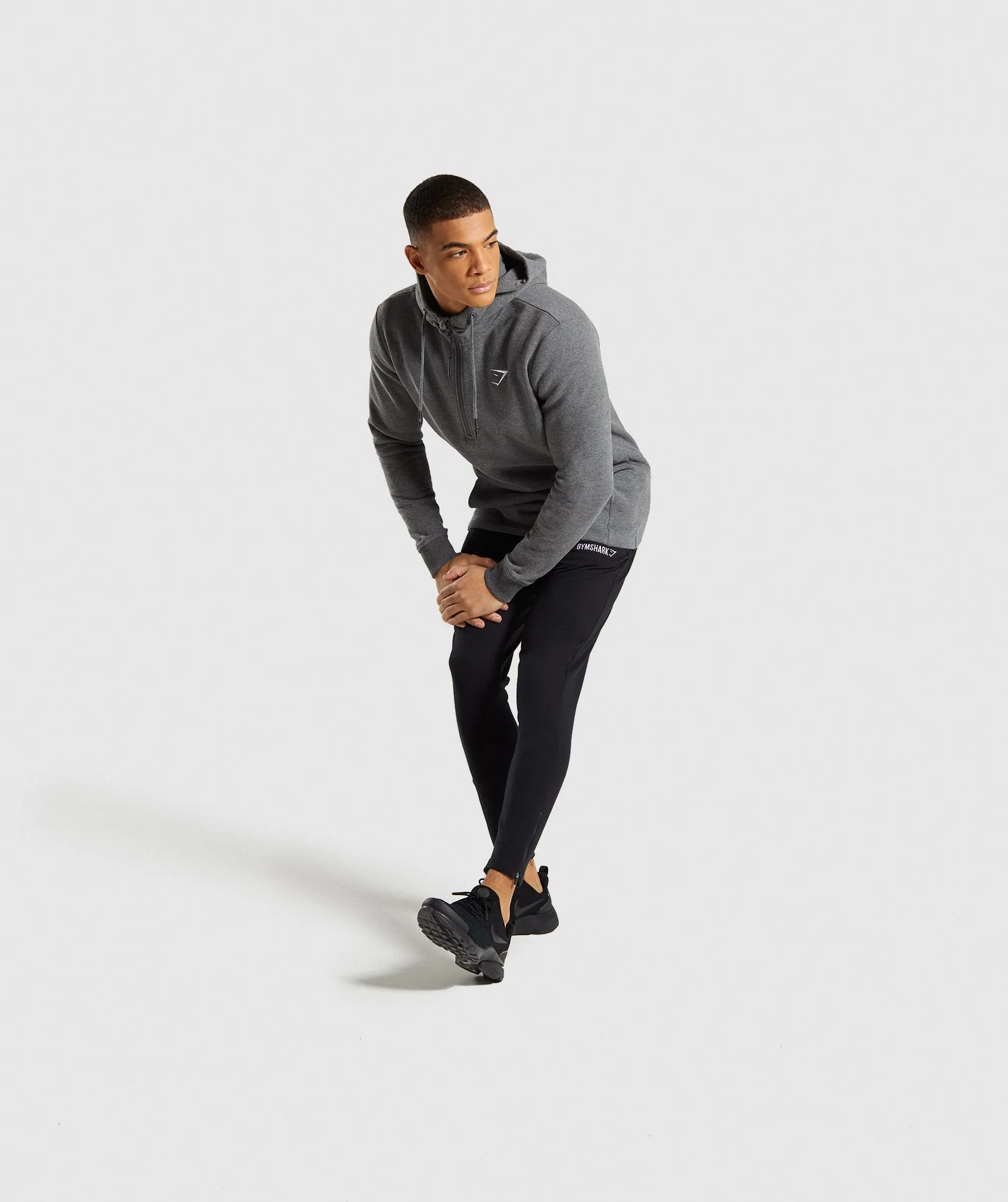 Gymshark 1/2 Zip Hoodie - Charcoal Marl