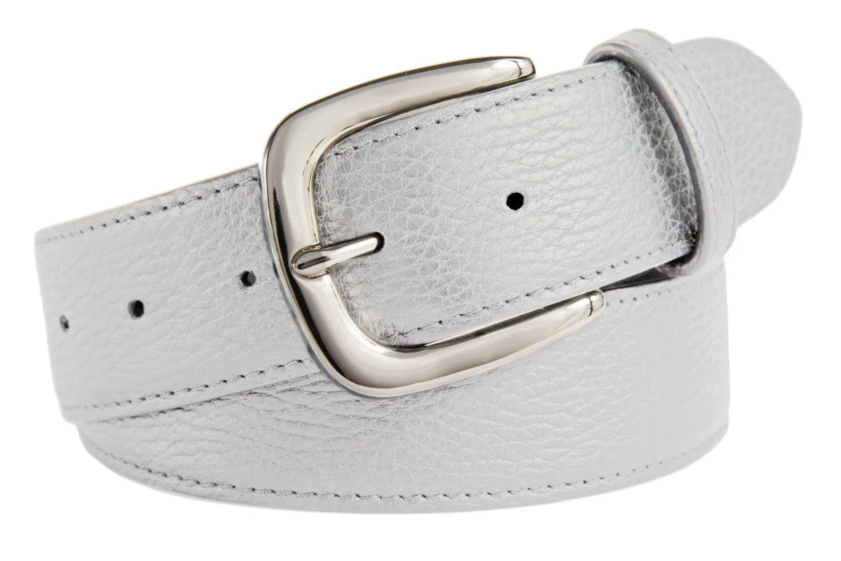 Hudson Belt, (1.5") Shiny Silver Buckle