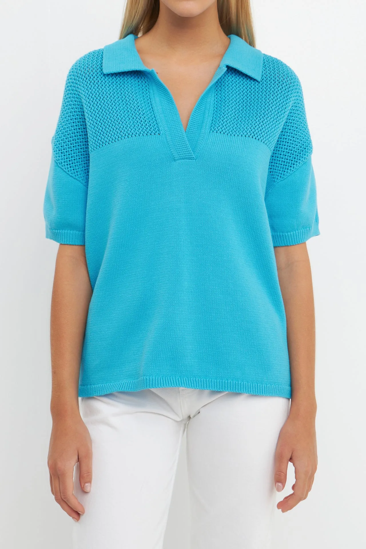 Knit Sweatshirt with Short Sleeve