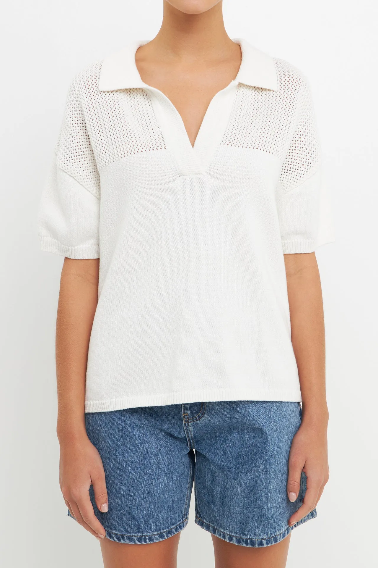 Knit Sweatshirt with Short Sleeve