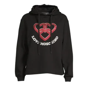 Love Moschino Printed Three Love Heart Logo Hoodie