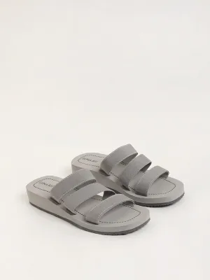 LUNA BLU Grey Three Strap Sandals