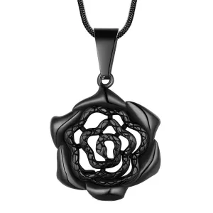 Men Snake Necklace Rose Heart Pendant Women Jewelry Stainless Steel