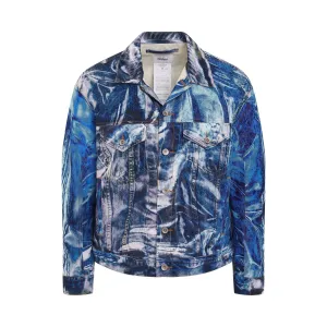 Mirage Printed Denim Jacket in Indigo