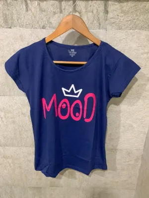 Mood Navy Printed Tees