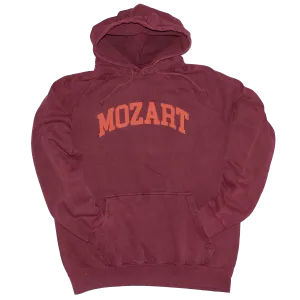 Mozart Garment Dyed Purple Rust Vintage Style Relaxed Fit Mens Hoodie