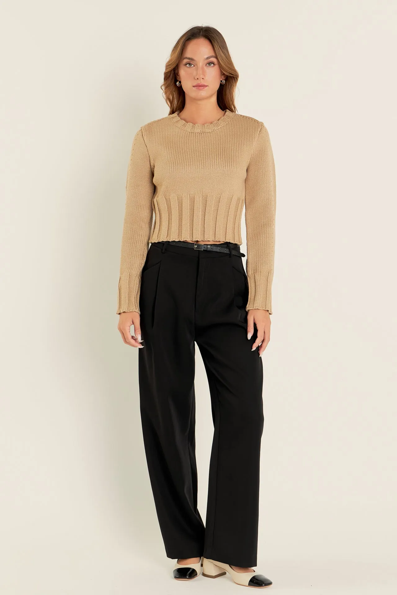 Open Back Cropped Sweater