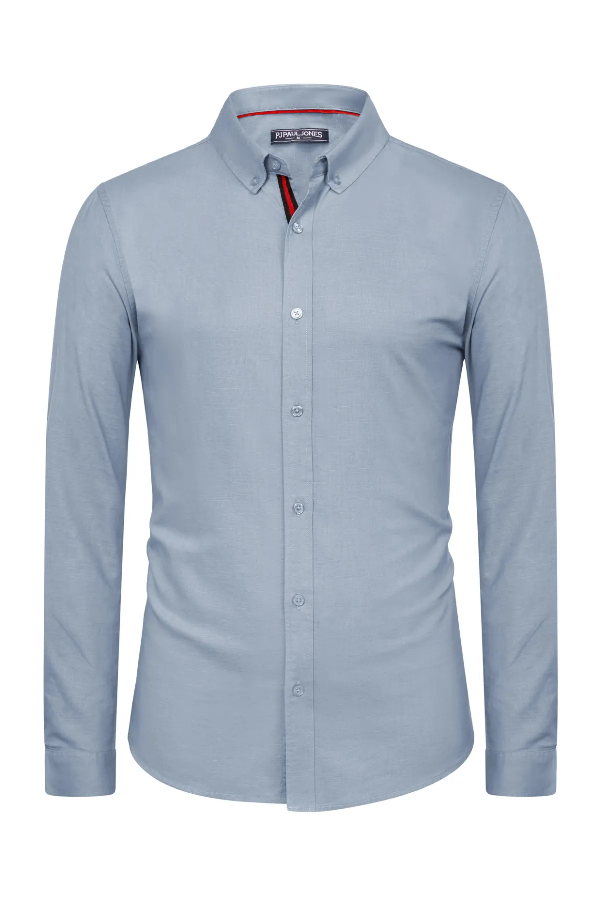 PJ Men Breathable Cotton & Linen Shirt Long Sleeve Button-Down Collar Tops