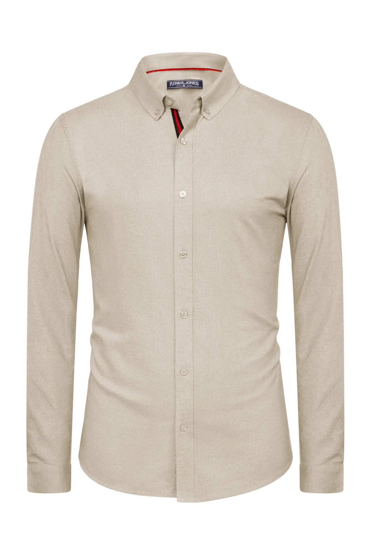 PJ Men Breathable Cotton & Linen Shirt Long Sleeve Button-Down Collar Tops