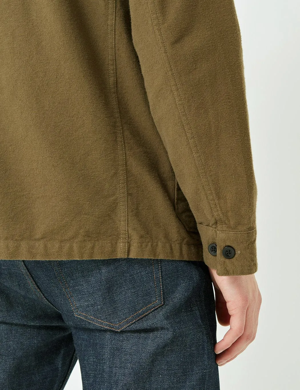 Portuguese Flannel Pinheiro Jacket (Brushed Flannel) - Olive Green