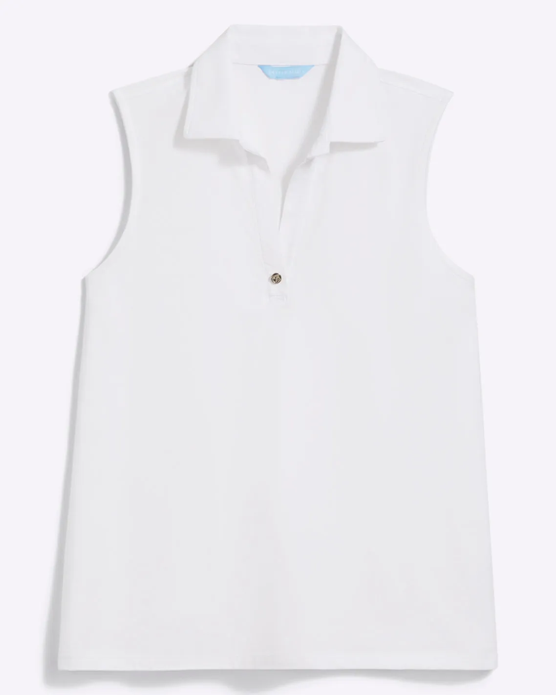 Sleeveless Sport Polo in White