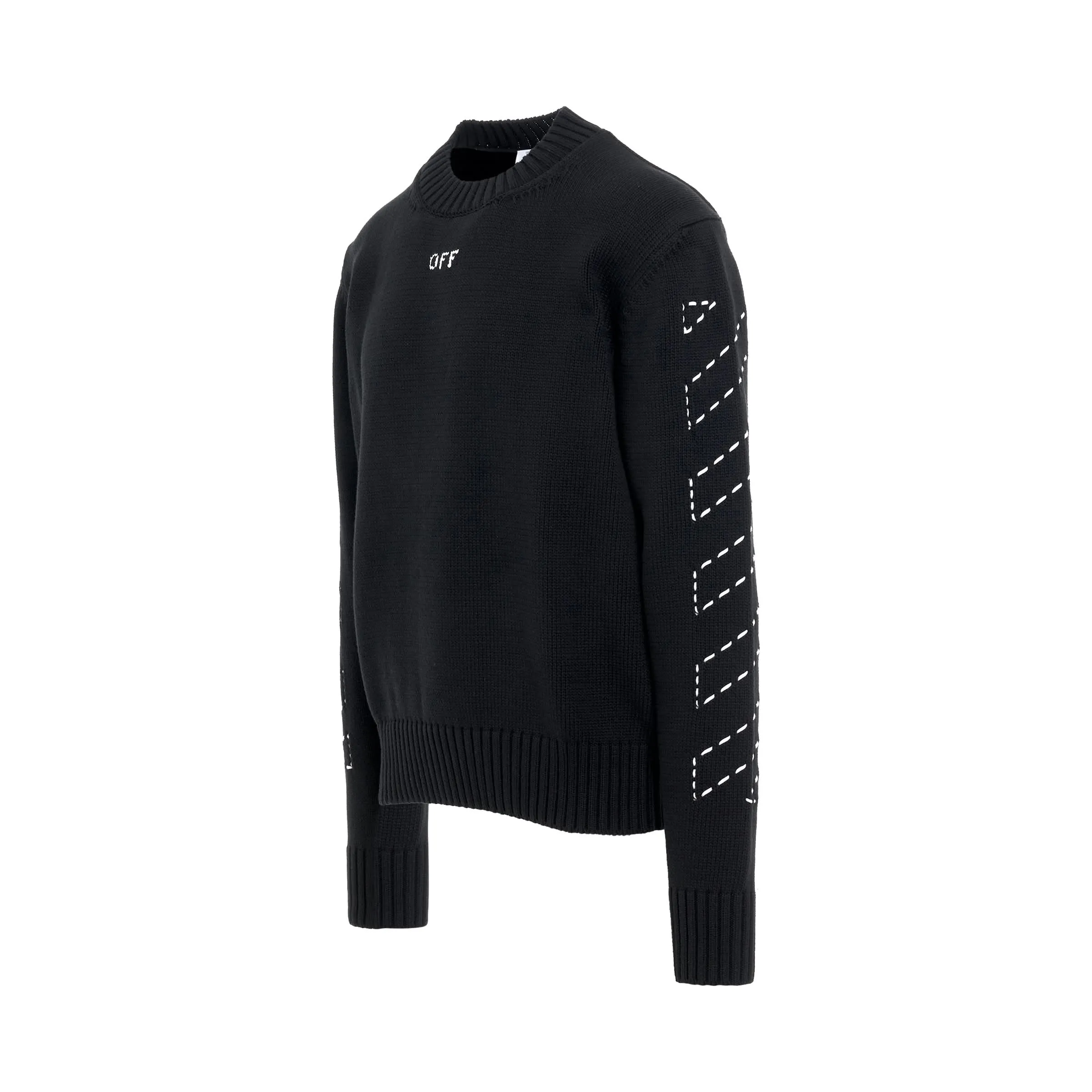 Stitch Arrow Diagonal Knitwear in Black