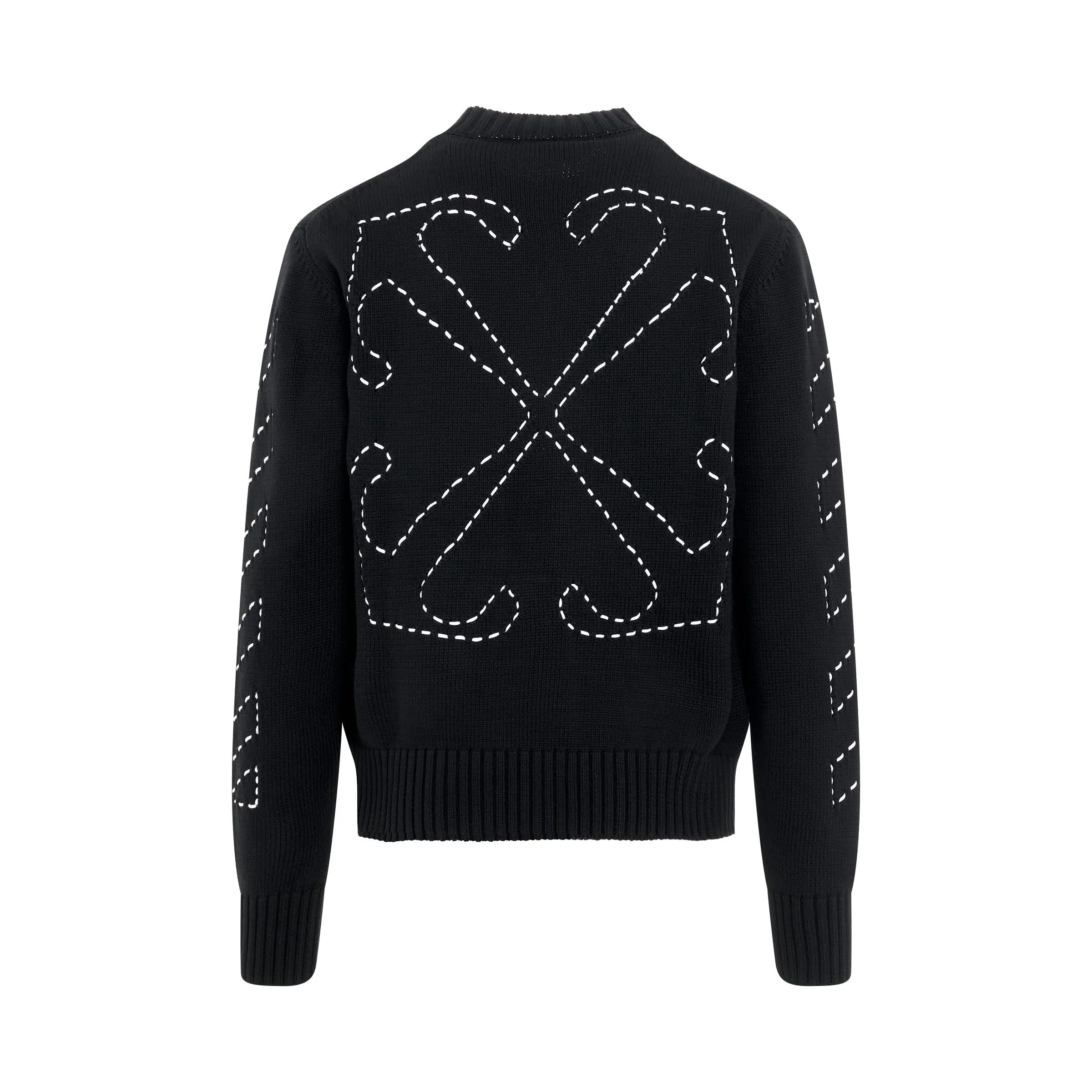 Stitch Arrow Diagonal Knitwear in Black