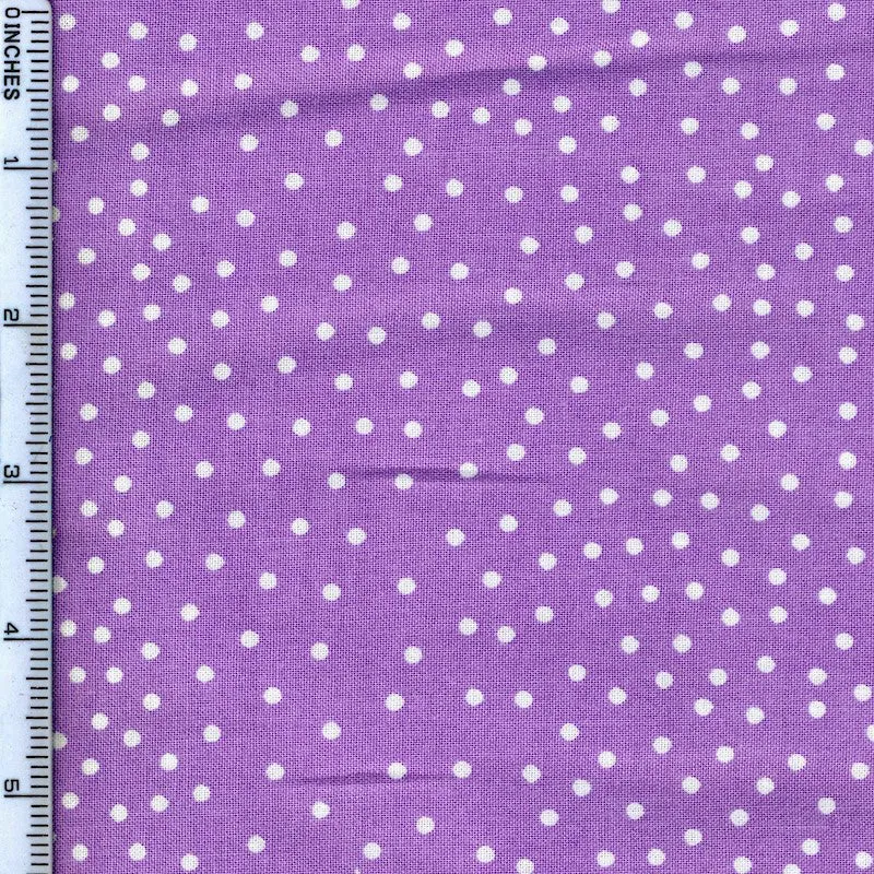 Stof Fabrics Dot Mania White Spots on Purple Cotton Prints