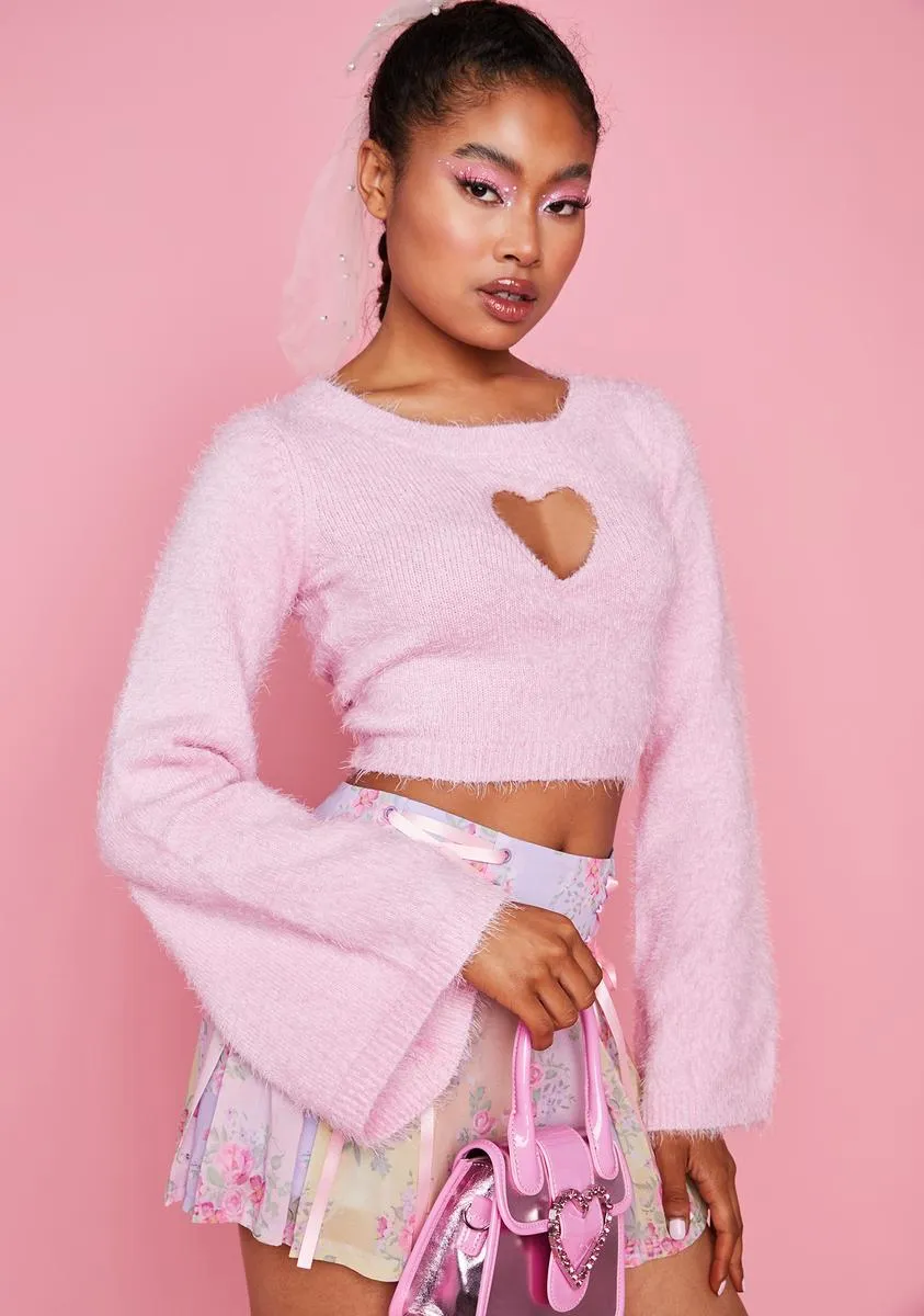 Sweet Oh No Way Heart Cutout Sweater