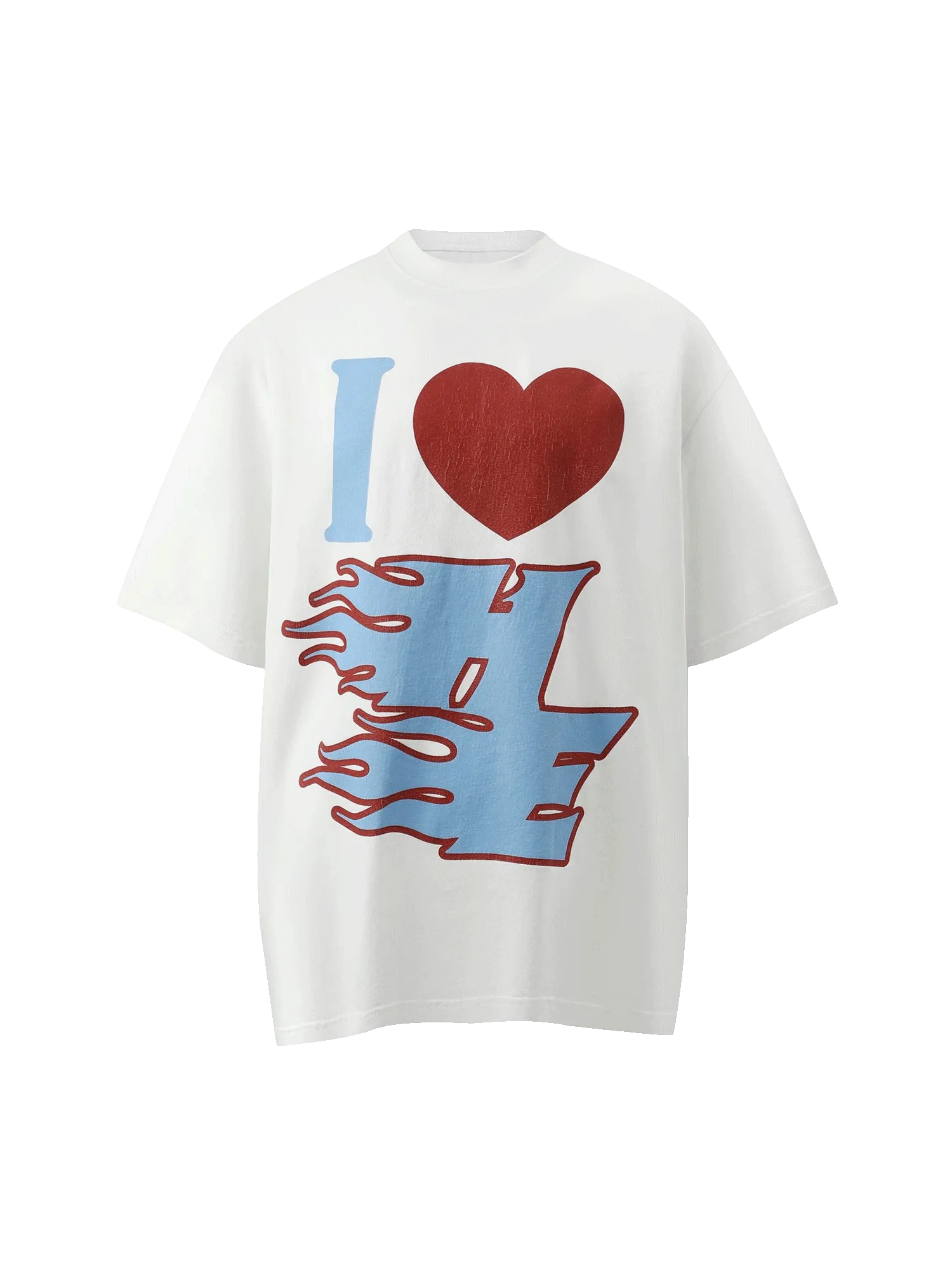 Thesupermade Love Heart Fun Print Street Rap T-Shirt