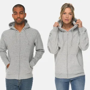 Unisex Grey Zip Up hoodie