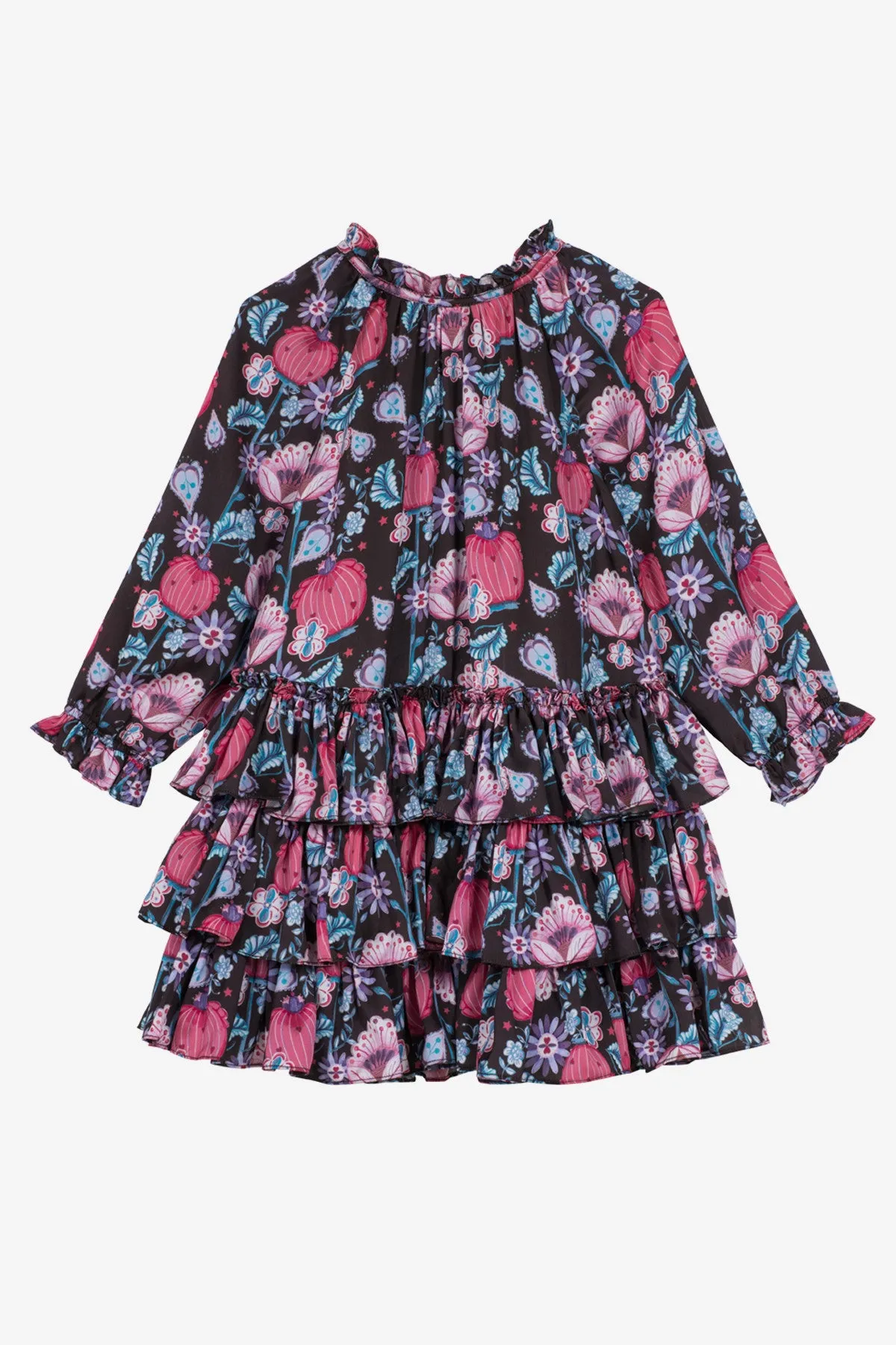 Velveteen Lea Girls Dress - Magic Flowers