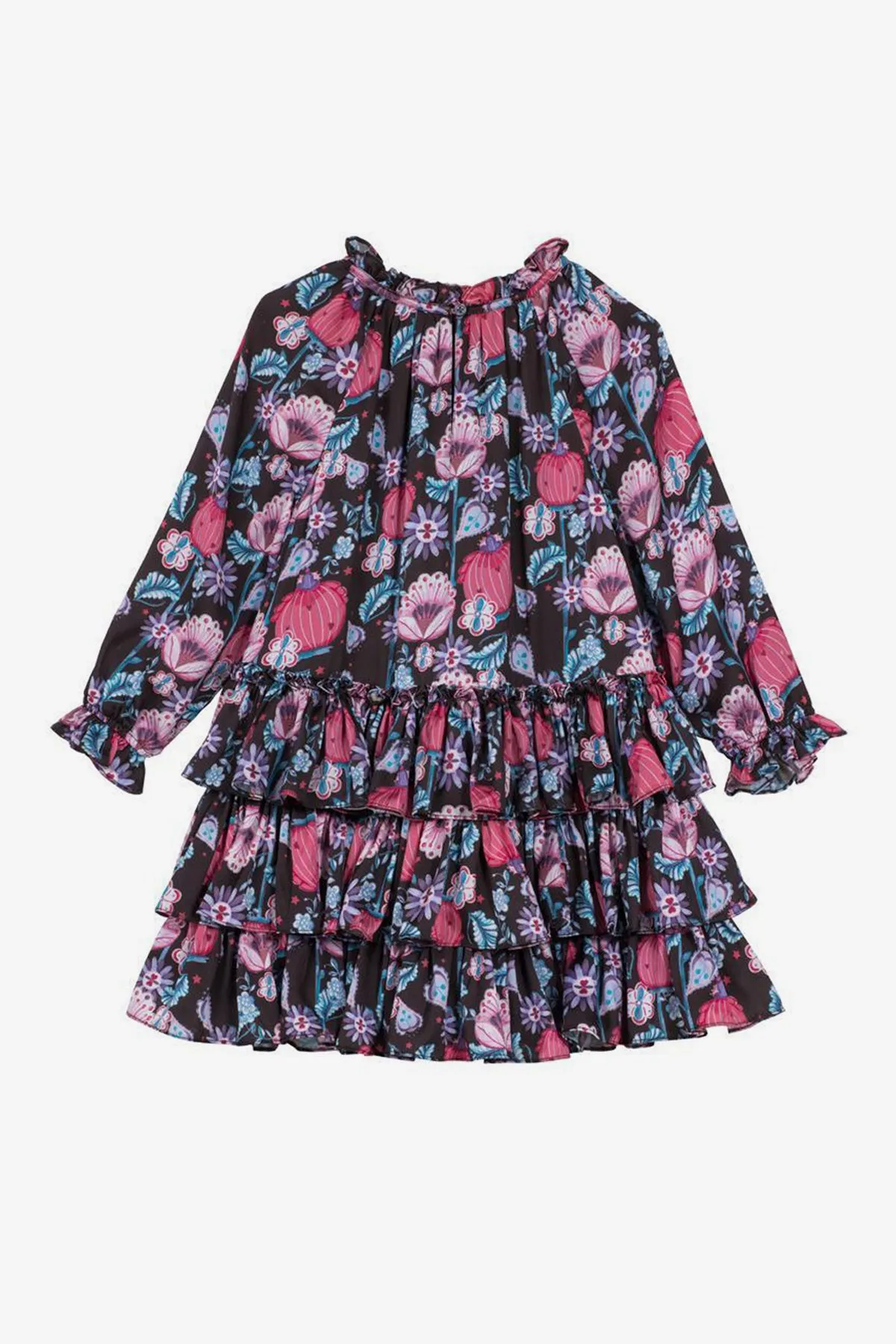 Velveteen Lea Girls Dress - Magic Flowers