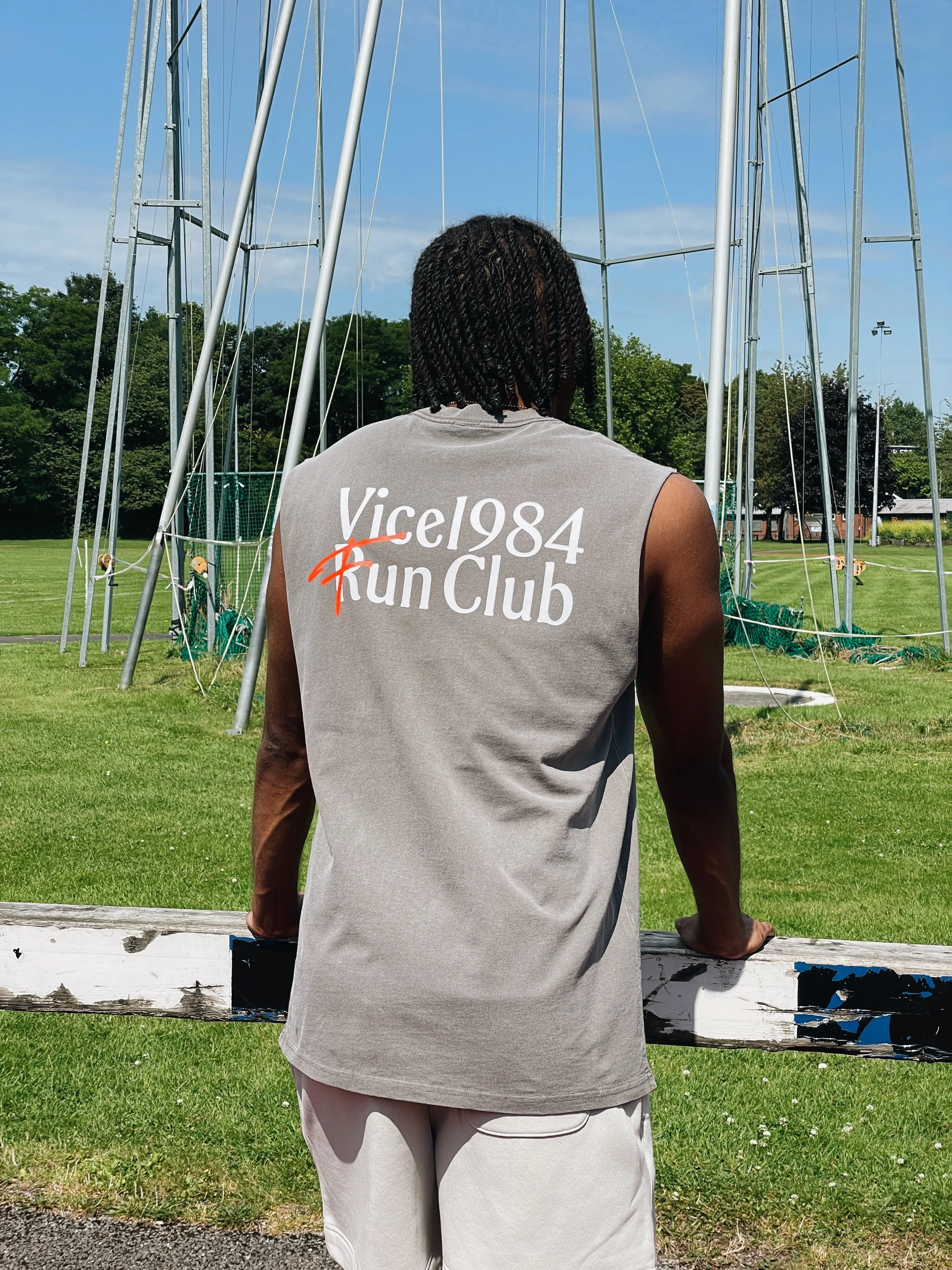 Vice 84 'Fun Club' Active Tank - Faded Grey