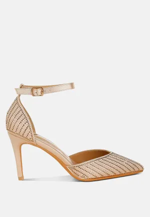 Wanda Pearls & Sequins Embellished Stiletto Sandals